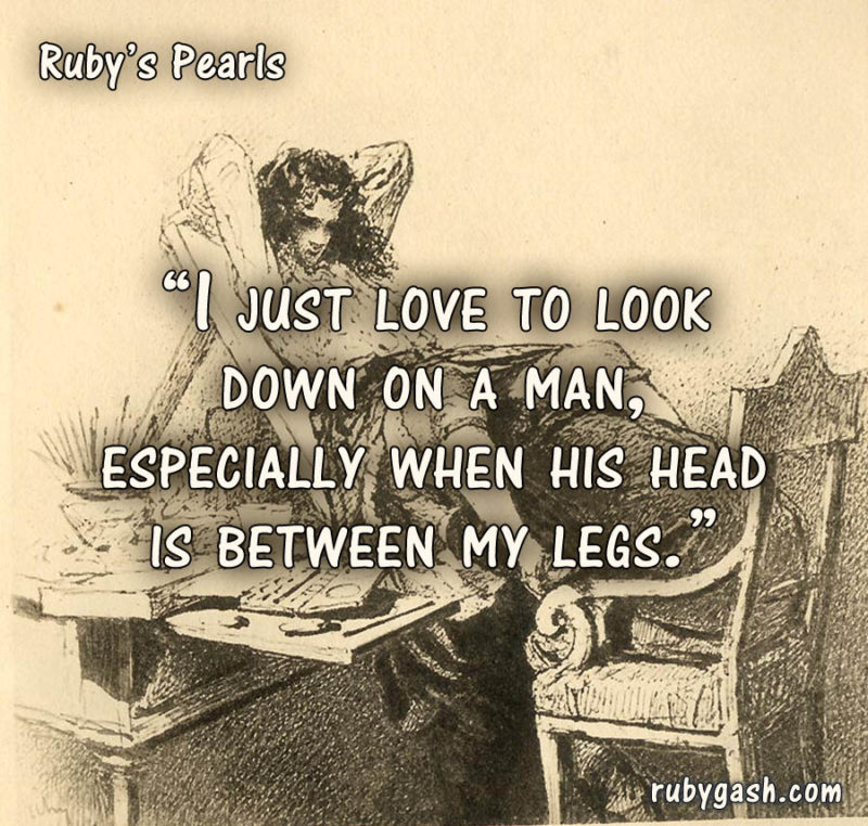 Ruby's Pearls - I just love to look down on a man, especially when his head is between my legs